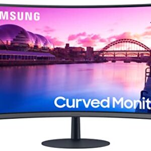 SAMSUNG 27-Inch S39C Series FHD Curved Gaming Monitor, 75Hz, AMD FreeSync, Game Mode, Advanced Eye Comfort, Frameless Display, Built in Speakers, Slim Metal Stand, LS27C392EANXGO, 2023, Black -