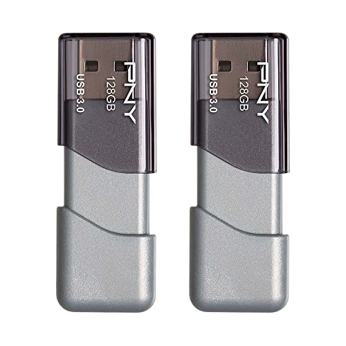 PNY 128GB Turbo Attaché 3 USB 3.0 Flash Drive, Silver (Pack of 2) - Demo Store