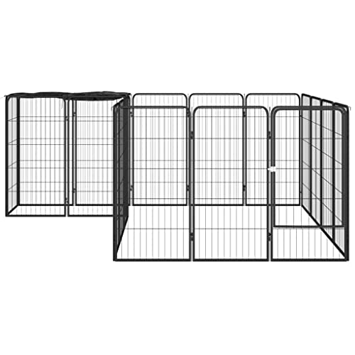 Dog Playpen Black Powder-Coated Steel Large Durable Dog Playpen,Animals & Pet Supplies,Pet Supplies,Dog Supplies,Dog Kennels & Runs,3115950 -
