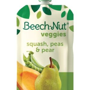 Beech-Nut Veggies Stage 2 Baby Food, Squash Peas & Pears, 3.5 oz Pouch -