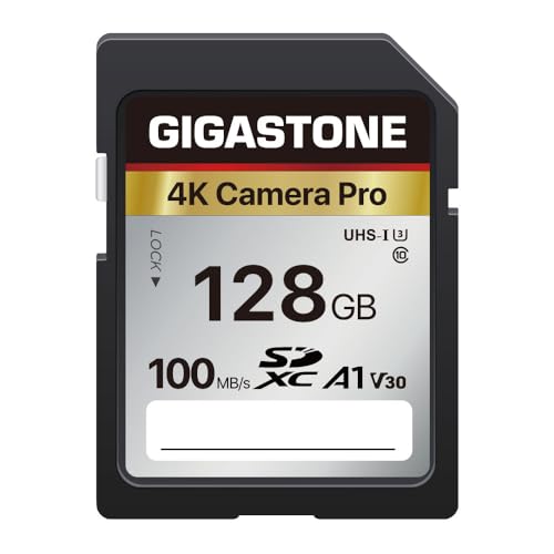 [5-Yrs Free Data Recovery] GIGASTONE 128GB Memory Card 4K Pro Series Speed Up to 100MB/s Compatible with Canon Nikon Sony Camcorder, A1 V30 UHS-I - Demo Store