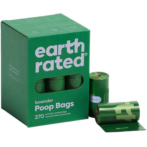Earth Rated Poop Bags for Dogs, Guaranteed Leak Proof and Extra Thick Waste Bag Refill Rolls, Lavender Scented, 270 Count -