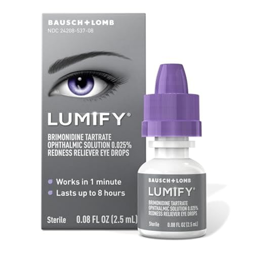 LUMIFY Eye Drops for Red Eyes, Redness Reliever for Brighter Looking Eyes, Works in 1 Minute & Lasts Up to 8 Hours, Eye Drops, 0.08 Fl Oz (2.5 mL) -