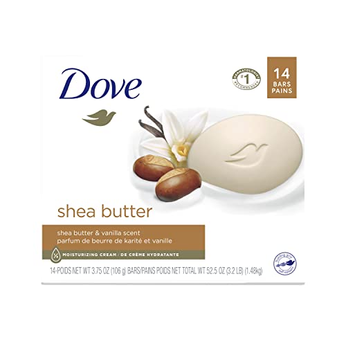 Dove Beauty Bar Gentle Skin Cleanser Moisturizing For Gentle Soft Skin Care Shea Butter More Moisturizing Than Bar Soap 3.75 oz 14 Bars -