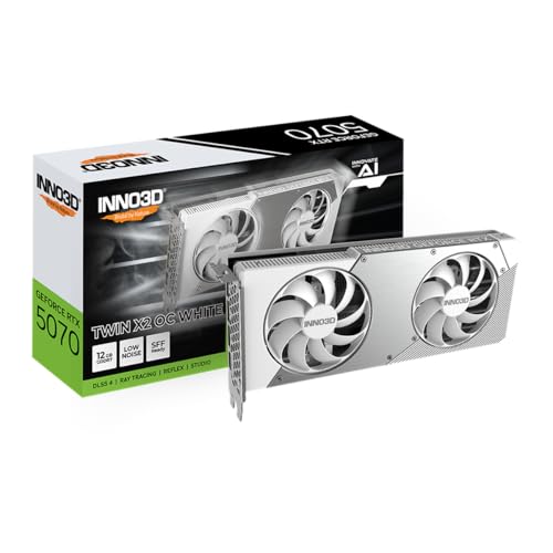 INNO3D GeForce RTX 5070 TWIN X2 OC WHITE N50702-12D7X-195064W (GO000152) 2.0 Slot Thick Model White Grabo 12GB GDDR7 GDDR7 GPU Graphics Board ELSA GD5070-12GERX2 OCW – AmaSync Store