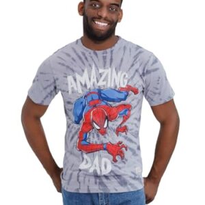 Marvel Spider-Man Mens Matching Family T-Shirt Tie Dye Spiderman Amazing Dad X-Large -