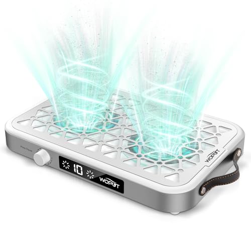 Professional Nail Dust Collector, 1600PA Portable, 10 Speeds, Disposable Filter Papers (30 Pcs), Matte White, Modern, Lightweight, Nail Vacuum for Home & Salon-White -