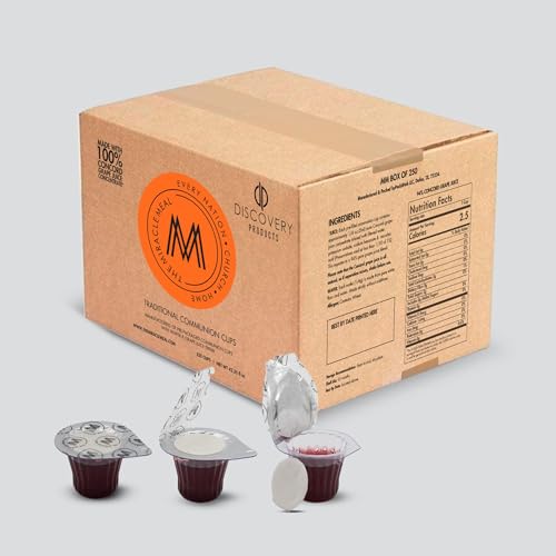 DISCOVERY PRODUCTS Pre-Filled Communion Cups and Wafer Set & Juice - Pack of 250 for Divine Communion Experiences! -