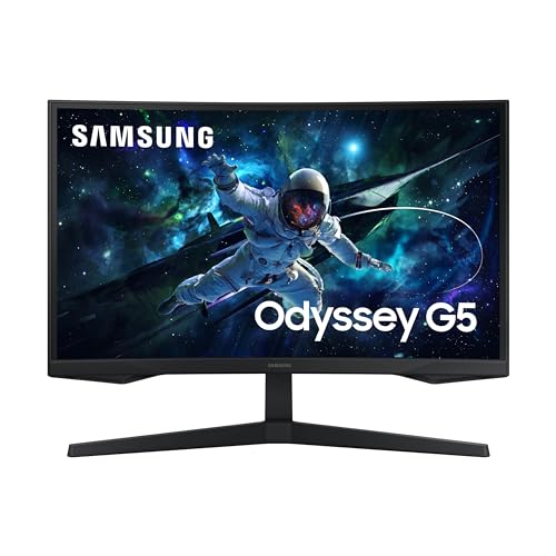 SAMSUNG 27-Inch Odyssey G55C Series QHD 1000R Curved Gaming Monitor, 1ms(MPRT), HDR10, 165Hz, AMD Radeon FreeSync, Eye Care, LS27CG552ENXZA, 2024 - Demo Store