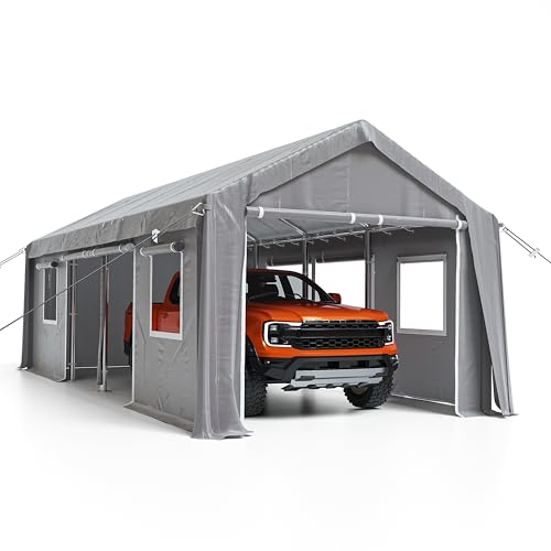 GarveeLife Carport Sidewall 1020-1320-200G-Gray Two Sides -
