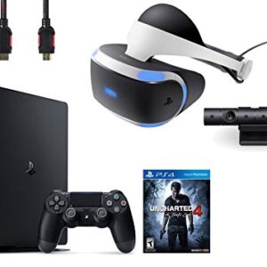 Sony PlayStation VR Headset, PlayStation Camera, PS4 Slim 500GB Console - Uncharted 4 -