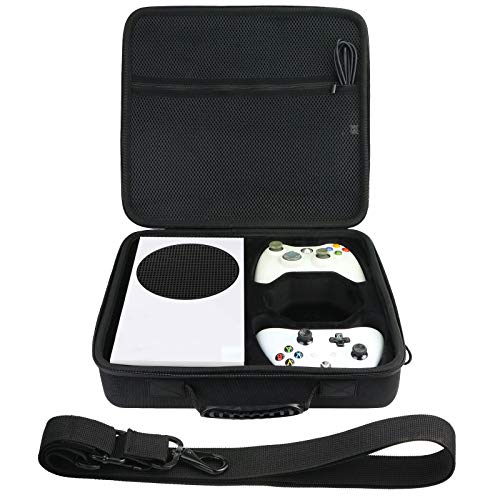co2CREA Hard Travel Case Replacement for Xbox Series S Game Console Wireless Controller (Black Case) -