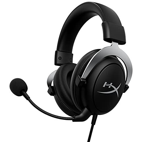 HyperX CloudX, Official Xbox Licensed Gaming Headset, Compatible with Xbox One and Series X|S, Memory Foam Ear Cushions, Detachable Noise-Cancelling Mic, in-line Audio Controls,Black/ Silver -