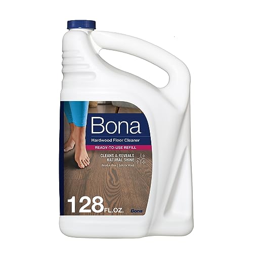 Bona Hardwood Floor Cleaner Refill - 128 fl oz - Unscented - Refill for Bona Spray Mops and Spray Bottles - Residue-Free Floor Cleaning Solution for Wood Floors -