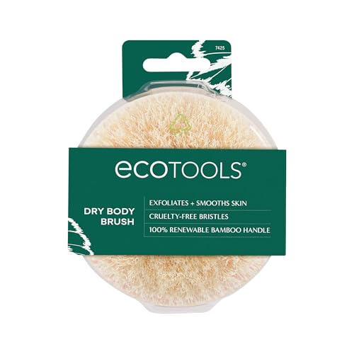 EcoTools Dry Body Brush, Cruelty-Free Bristles Exfoliate & Smooth Skin, Dry Brushing Removes Dry Skin, May Help Improve Circulation & Skin Tone, Eco-Friendly Skincare Tool, Vegan, 1 Count -