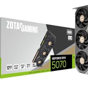 ZOTAC Gaming GeForce RTX 5070 Solid OC DLSS 4 12GB GDDR7 192-bit 28 Gbps PCIE 5.0 Gaming Graphics Card, IceStorm 2.0 Cooling, Spectra RGB Lighting, ZT-B50700J-10P – AmaSync Store