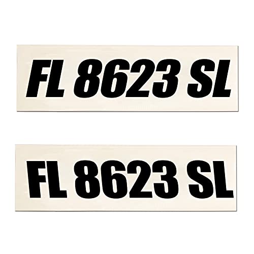 Boat Registration Hull Numbers Vinyl Decal Sticker Set | Racing Tracker Style 772 – AmaSync Store