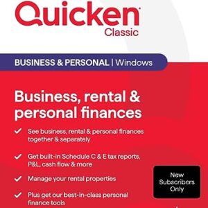 QUICKEN CLASSIC BUSINESS & PERSONAL FOR NEW SUBSCRIBERS| 1 Year [PC/Mac Online code] – AmaSync Store