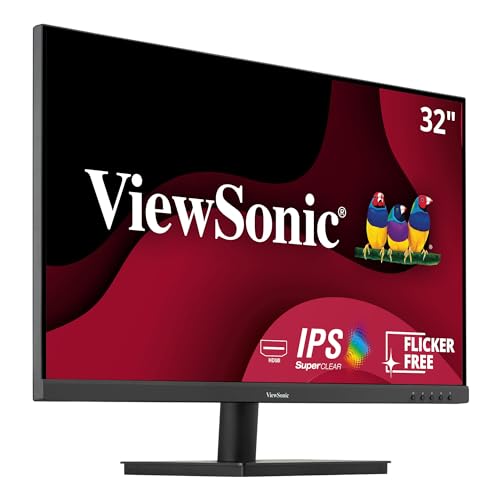ViewSonic VA3209M 32 Inch IPS Full HD 1080p Monitor with Frameless Design, 75 Hz, Dual Speakers, HDMI, and VGA Inputs for Home and Office,Black - Demo Store