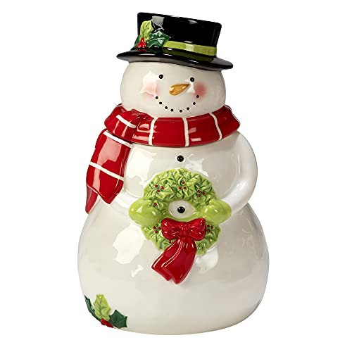 Certified International Holiday Magic Snowman 3-D Cookie Jar, 78 oz. -