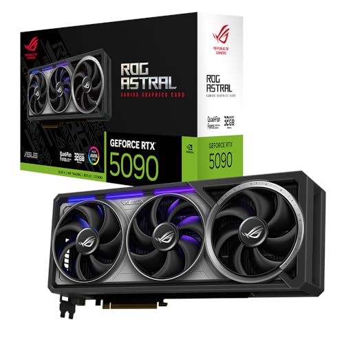 Asus ROG Astral GeForce RTX 5090 32GB GDDR7 Gaming Graphics Card (Nvidia GeForce RTX5090, Four Fans, 3.8 Slot Design, PCIe 5.0, 2X HDMI 2.1b, 3X DisplayPort 2.1a, ROG-ASTRAL-RTX5090-32G-GAMING) – AmaSync Store