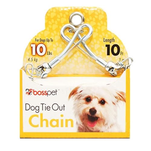 10' Small Dog Swivel Chain Tie-Out Boss Pet Products Pet Supplies 53010 -