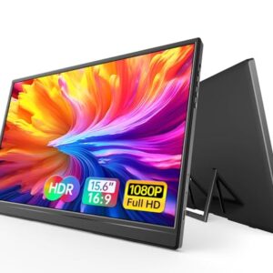 WGK Portable Monitor 15.6-inch 1080P USB-C HDMI Ultra Slim Travel Monitor with Kickstand for Laptop, PC, Mac Phone, PS, Xbox, Swich Gaming Monitor IPS Slim Zero Bezel - Demo Store