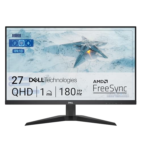 Dell G2725D Gaming Monitor - 27-inch QHD (2560x1440) up to 180 Hz, 2ms Response time, 99% RGB Display, DisplayPort/HDMI Connectivity, AMD FreeSync, Comfortview, Tilt Adjustable - Black - Demo Store