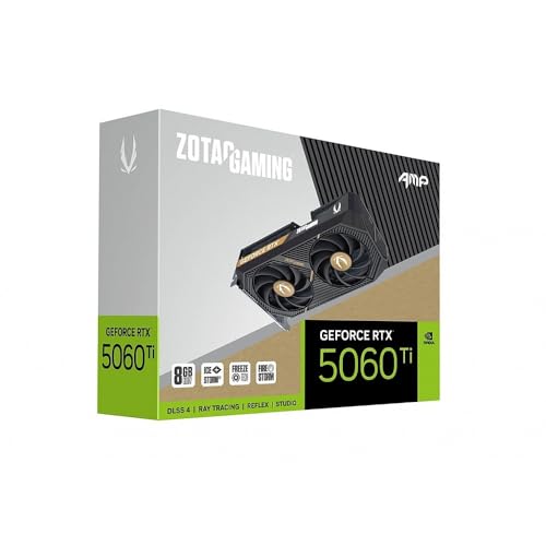 ZOTAC Gaming GeForce RTX 5060 Ti 8GB AMP DLSS 4 8GB GDDR7 128-bit 28 Gbps PCIE 5.0 Gaming Graphics Card, IceStorm 2.0 Cooling, White LED Lighting, ZT-B50610F-10M – AmaSync Store