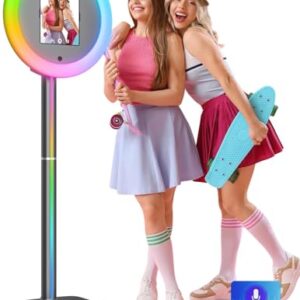 Portable Photo Booth for iPad 10.2in 10.9in 11in, Software Remote Control RGB Light Ring Music Sync, Selfie Photobooth Shell Machine for Parties Rental (Q1) – AmaSync Store