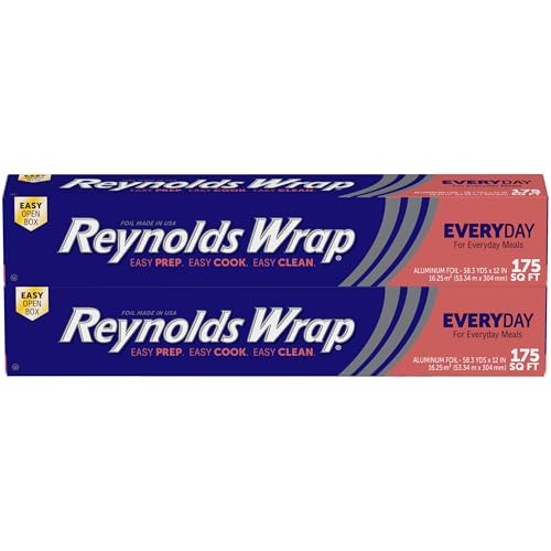 Reynolds Wrap Standard Aluminum Foil, 2 boxes of 175 Square Feet (350 Total) -