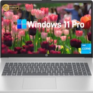 HP 17-inch Laptop Computer for Business – 17.3" FHD LED Display, 12th Gen Intel i3-1215U Processor (up to 4.4GHz0), 8GB RAM, 512GB SSD, Windows 11 Pro, HD Camera, Fast Charge, WiFi, HDMI, USB-A&C – AmaSync Store