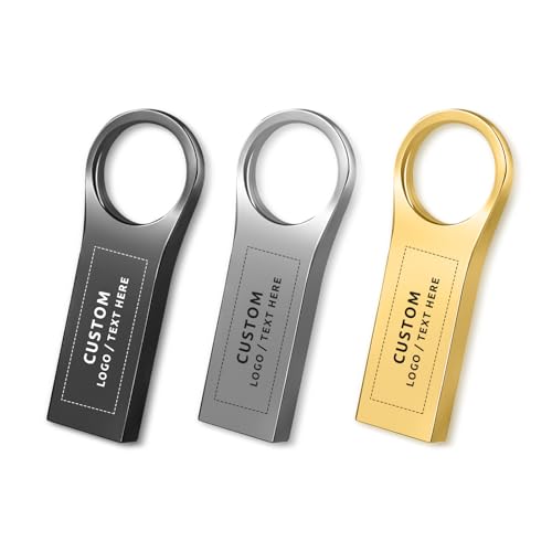 Custom Metal USB Flash Drive | Bulk Branded Thumb Drive with Logo | USB 2.0 Promotional Storage | Corporate Gift & Data Solution (128G,500PCS) - Demo Store