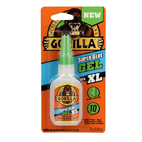 Gorilla Super Glue Gel XL, Clear Glue, 25 Gram (Pack of 1) - All Purpose and Fast Setting for Projects and Repairs -