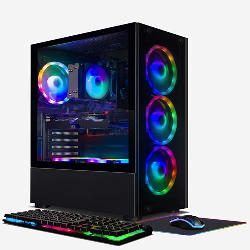 STGAubron Gaming PC Computer Desktop, GeForce RTX 2060 6G, AMD Ryzen 5 2600 up to 3.9G, 16G DDR4, 512G SSD, 600M WiFi, BT 5.0, RGB Fan x6, Windows 11 Home – AmaSync Store