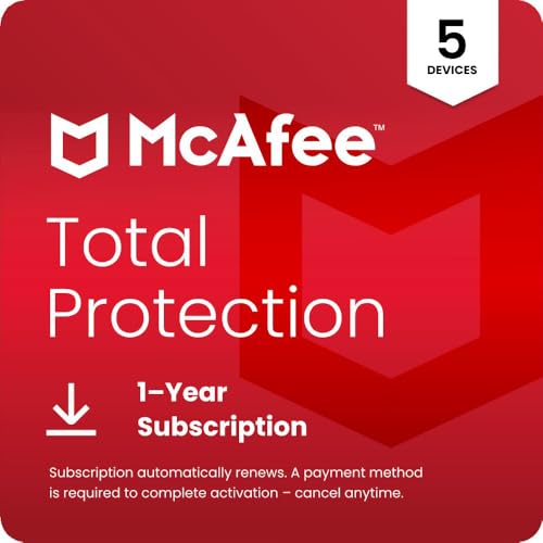 McAfee Total Protection 5-Device 2025 | Security Software Includes Antivirus, Secure VPN, Scam Protection, Identity Monitoring | 1-Year Subscription with Auto-Renewal | Download – AmaSync Store