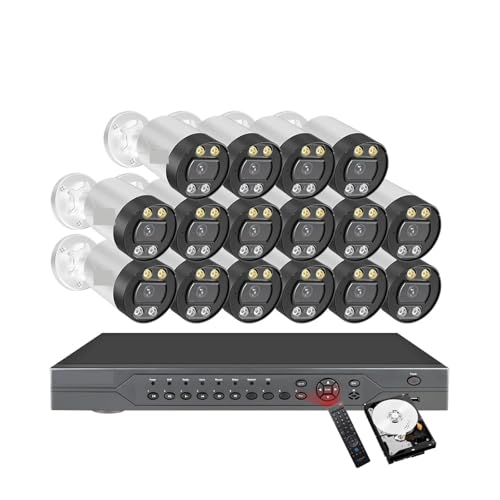 QDVOPHZA 4K 16CH POE Outdoor Video Surveillance CCTV Camera Security System Kit Surveillance Cameras Set Home(None,16CH NVR 12CAMERA_U/S) -
