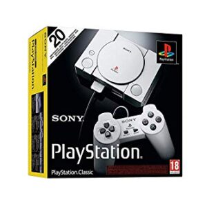 Sony Playstation Classic Console with 20 Playstation Games Pre-Installed Holiday Bundle, Includes Final Fantasy VII, Grand Theft Auto, Resident Evil Director's Cut and More -