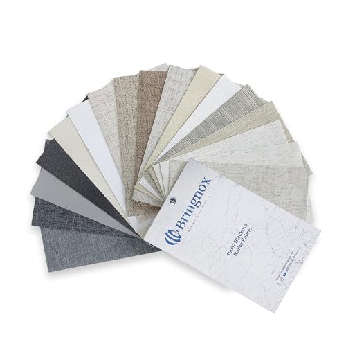 Bringnox Motorized Blinds with Remote,100% Blackout Smart Roller Blinds Compatible with Apple Homekit Google Home and Alexa Via HUB,and Motorized Window Blinds Customized(Blackout Fabric Swatch) -