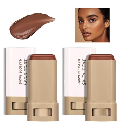 2Pcs Foundation Stick Beauty Balm Serum Boosted Skin Tint, Solid Tinted Moisturizing Serum Contour Stick Foundation Face, Beauty Balm Boosted Tint for Women (#2) -