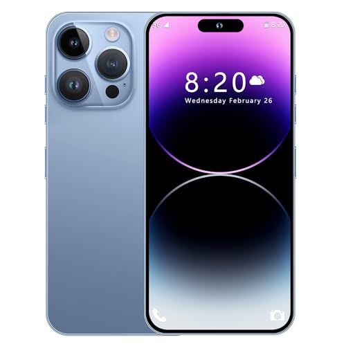 A SLICE RED I14 Pro Max Unlocked Cell Phone,Long Battery Life 6.82" HD Screen Unlocked Phones,Android13 6+256GB Smartphone with 128G Memory Card,Dual SIM/Fingerprint Lock/Face ID/GPS (Blue) – AmaSync Store