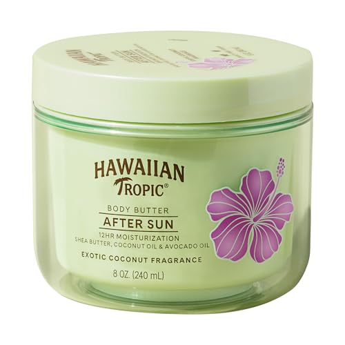 Hawaiian Tropic After Sun Body Butter with Coconut Oil, 8oz | Hawaiian Tropic After Sun Lotion, Beach Essentials, Summer Vacation Essentials, Tan Extender Lotion, Coconut Body Butter, 8oz -