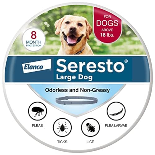Seresto Large Dog Vet-Recommended Flea & Tick Treatment & Prevention Collar for Dogs Over 18 lbs. | 8 Months Protection -