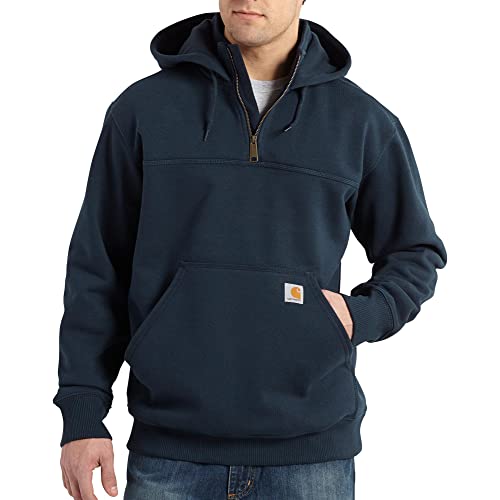 Carhartt Men's Rain Defender Loose Fit Heavyweight Quarter-Zip Sweatshirt, New Navy, Large -