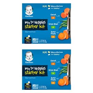 Gerber My 1st Veggies Starter Kit, Carrot, Green Bean & Sweet Potato Puree, 2 Ounce - 6 Count (Pack of 2) -