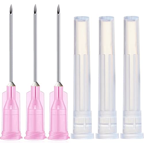 100 Pack 18Ga 1 Inch Sterile Disposable Injection Needle with Cap for Scientific and Industrial Dispensing Needl Accessories -