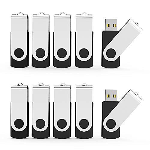 Aiibe 16 GB USB Flash Drive 20 Pack Bulk Flash Drives 16GB USB 2.0 Thumb Drive Data Storage USB Drive Zip Drives (16GB, Black) - Demo Store