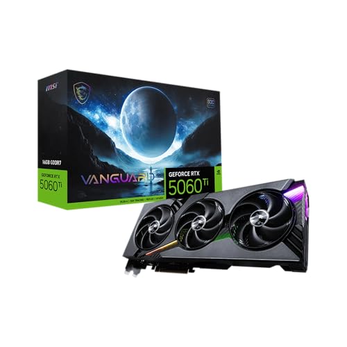 MSI Gaming RTX 5060 Ti 16G Vanguard SOC Graphics Card (16GB GDDR7,128-bit, Extreme Performance: TBA MHz, DisplayPort x3 2.1a, HDMI 2.1b, NVIDIA Blackwell Architecture) – AmaSync Store