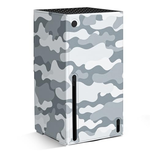 DUXICEPIN Magnetic Wrap for Xbox Series X Console - Premium PU Leather Cover for Xbox Series X with Soft Inner Lining, Blue Camo Design - Protective Case for Xbox Series X Accessories -