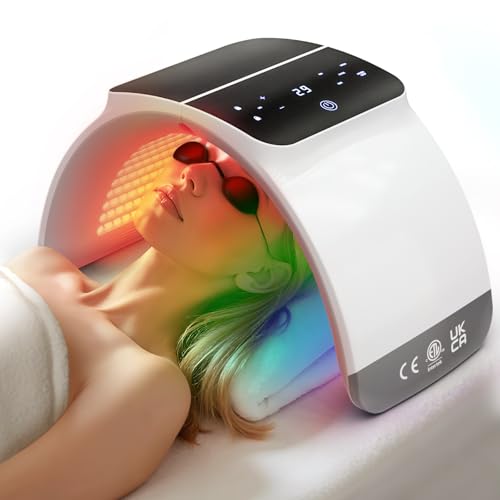 Bestqool LED Mask Photon LED Light Therapy - 6 Colors with Near Infrared Light LED Face Mask for Skin Rejuvenation SPA Facial Body Skin Care Beauty Salon Device -